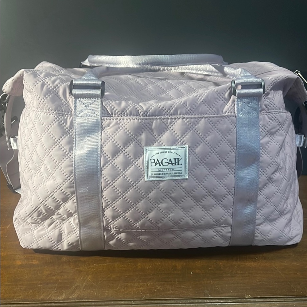 Quilted BAGAIL Duffle Bag in Lavender and Silver